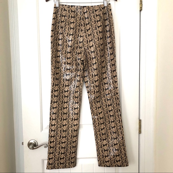 NWOT DBernstein snake print faux leather pants S - Picture 2 of 10